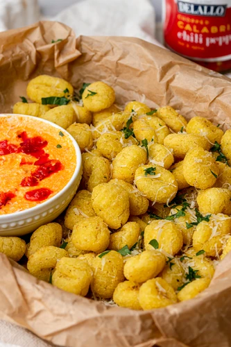 Crispy Air Fryer Gnocchi with Spicy Feta Dip