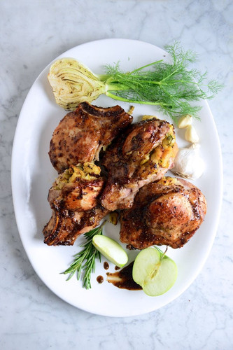 Apple Glazed Stuffed Pork Chops