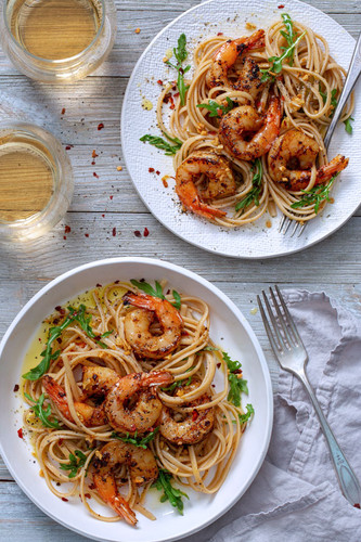 Avocado Oil Pasta with Spiced Shrimp Avocado Oil Pasta with Spiced Shrimp