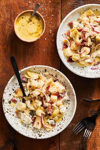 Bacon, Blue and Hearts of Palm Salad with a Sweet Dijon