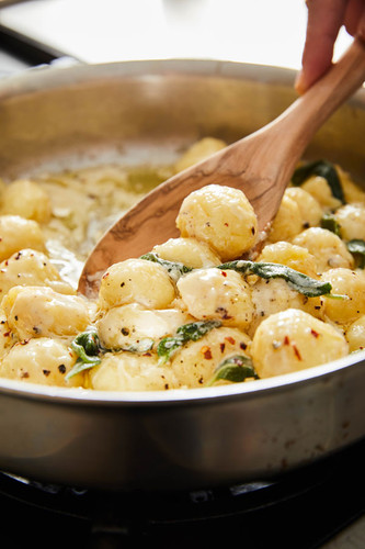 Cheese Stuffed Gnocchi in Butter Cream Sauce