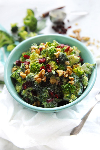 Creamy Broccoli Salad with Tangy Goat Cheese Dressing