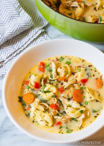 Creamy Chicken Tortellini Soup