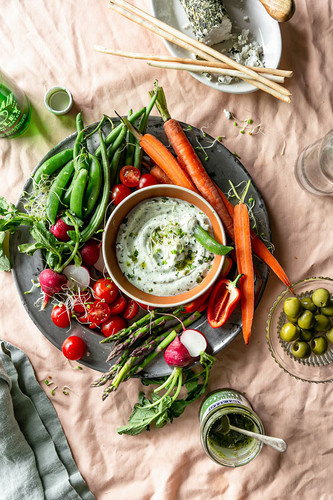 Farmer’s Crudité with Herby Yogurt