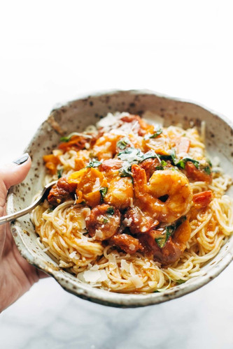 Garlic Butter Capellini Pomodoro with Shrimp Garlic Butter Capellini Pomodoro with Shrimp