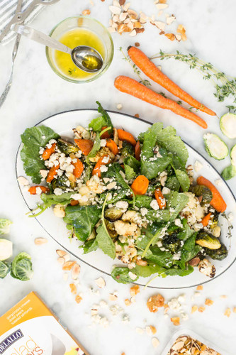 Harvest Pear Gorgonzola Salad with Roasted Vegetables  