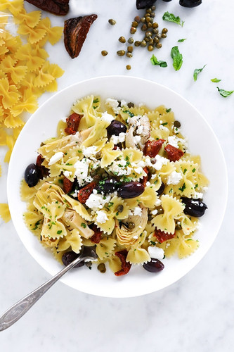 Mediterranean Bowties with Calamata Olives and Feta