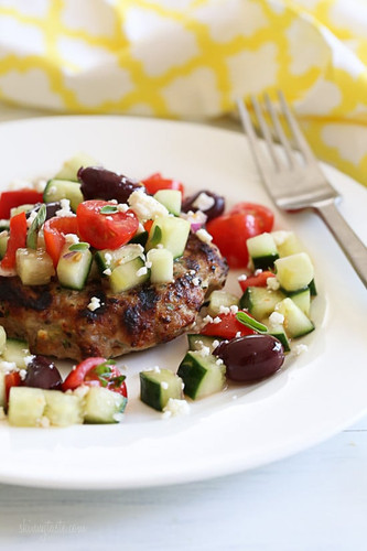 Naked Greek Feta Zucchini Turkey Burgers
