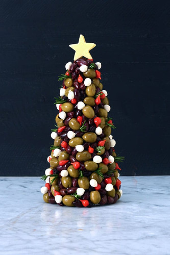 Olive and Antipasto Christmas Tree