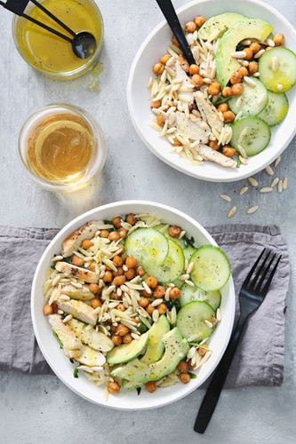 Orzo, Chicken, Chickpeas and Avocado Grain Bowl Orzo, Chicken, Chickpeas and Avocado Grain Bowl