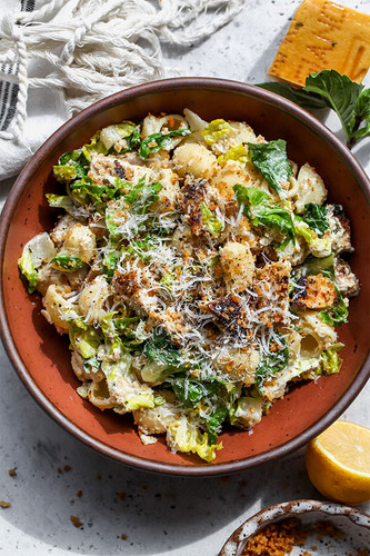 Pesto Caesar Pasta Salad