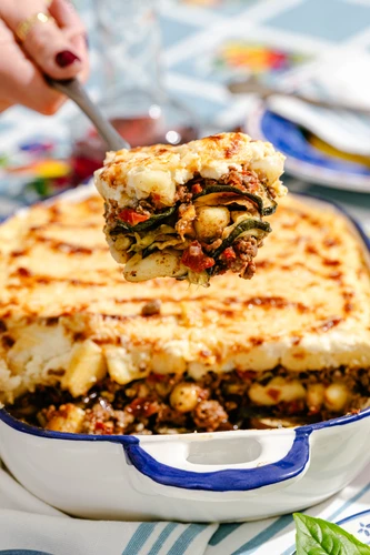 Pesto Gnocchi Moussaka Bake