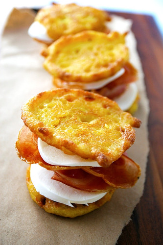 Polenta Cakes With Pancetta & Mozzarella Polenta Cakes With Pancetta & Mozzarella