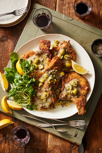 Pork Chops and Olives with Lemon-Caper Sauce