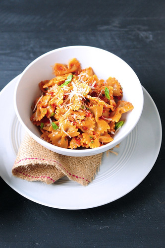 Romesco Sauce with Whole-Wheat Farfalle Romesco Sauce with Whole-Wheat Farfalle