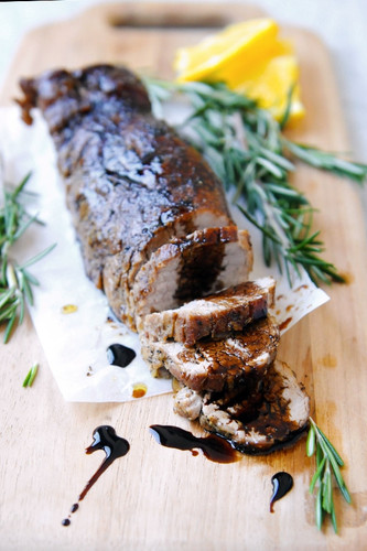 Rosemary Crusted Pork Loin with Balsamic Drizzle