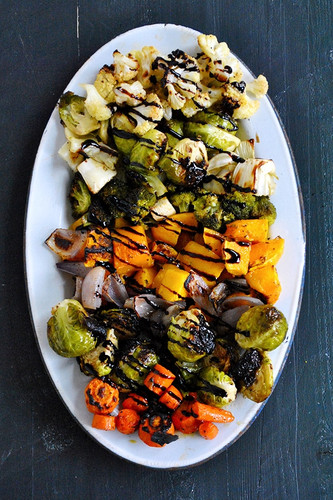Garlicky Roasted Vegetables With Balsamic Drizzle