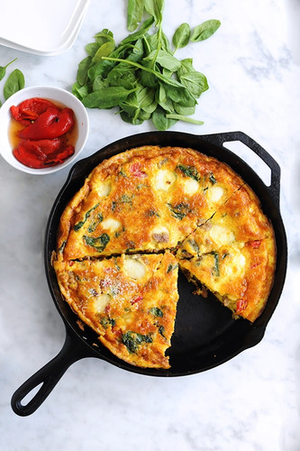 Sausage & Pepper Frittata with Spinach and Fresh Mozzarella Sausage & Pepper Frittata with Spinach and Fresh Mozzarella
