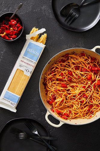 Spaghetti with Garlic and Three Peppers Spaghetti with Garlic and Three Peppers