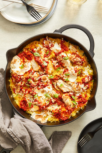 Spaghetti Squash Chicken Parmesan