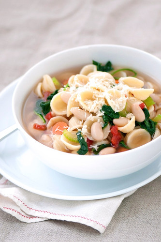 Spinach & Cannellini Bean Chicken Soup with Orecchiette Pasta Spinach & Cannellini Bean Chicken Soup with Orecchiette Pasta