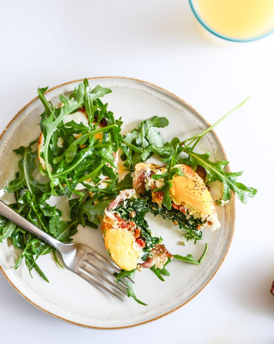 Spinach, Red Pepper And Bacon Wrapped Eggs