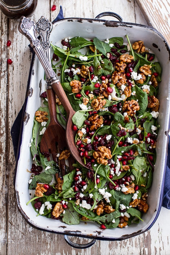 Winter Salad with Maple Candied Walnuts + Balsamic Fig Dressing Winter Salad with Maple Candied Walnuts + Balsamic Fig Dressing