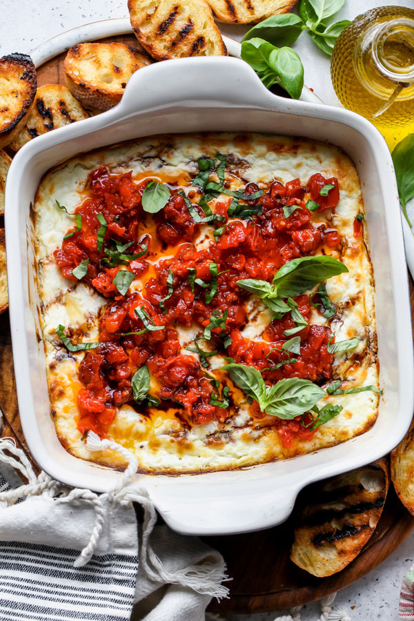 Baked Goat Cheese Bruschetta Dip - DeLallo