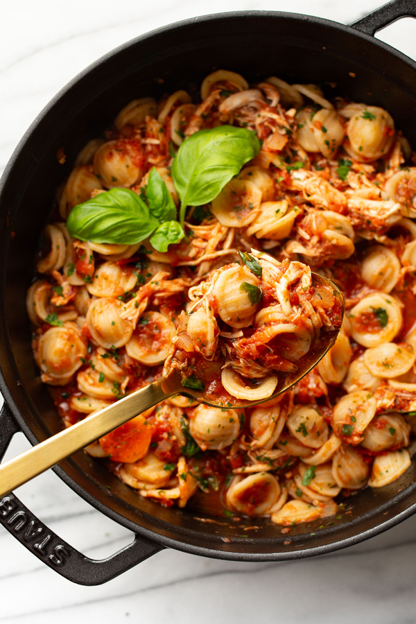 Chicken Fra Diavolo in pan ready to serve