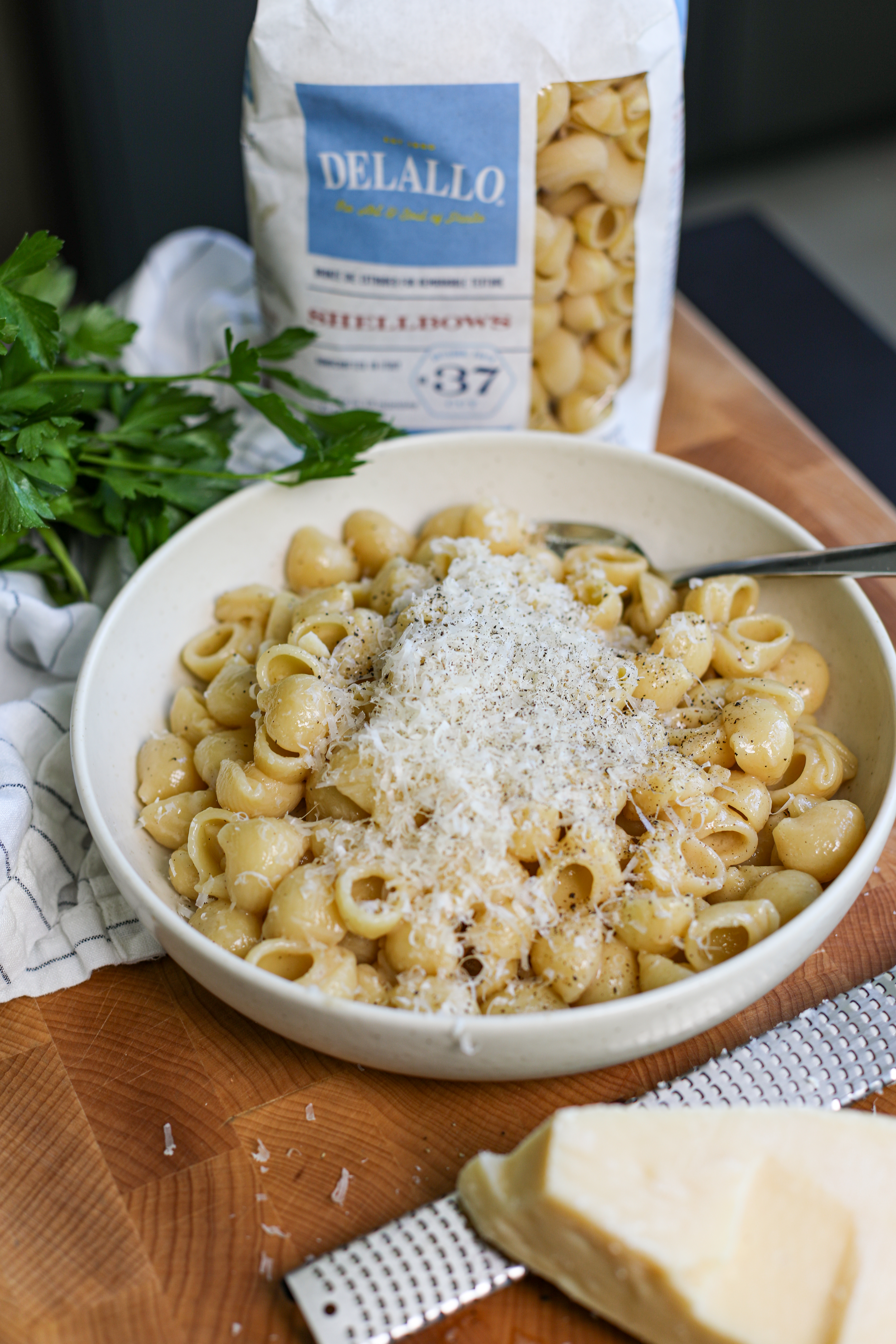 Bone Broth Pasta in a bowl ready to eat.