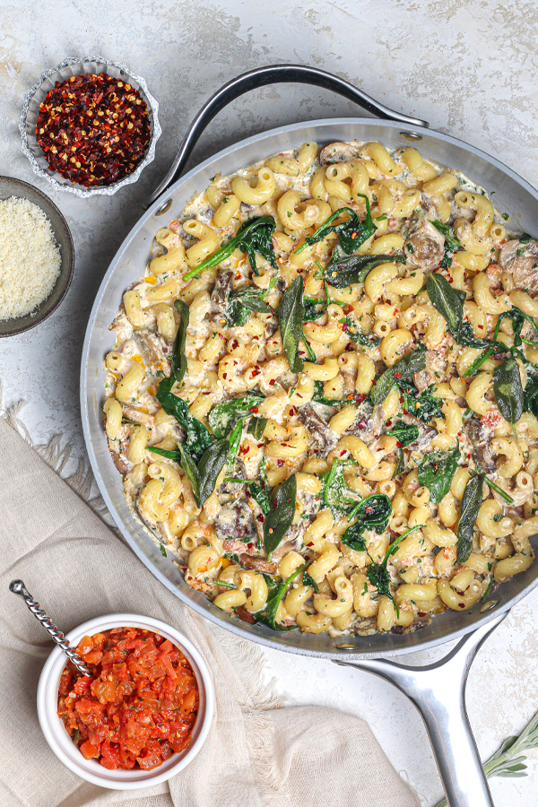 Creamy Mushroom Sage Pasta is a vegan recipe anyone will love!