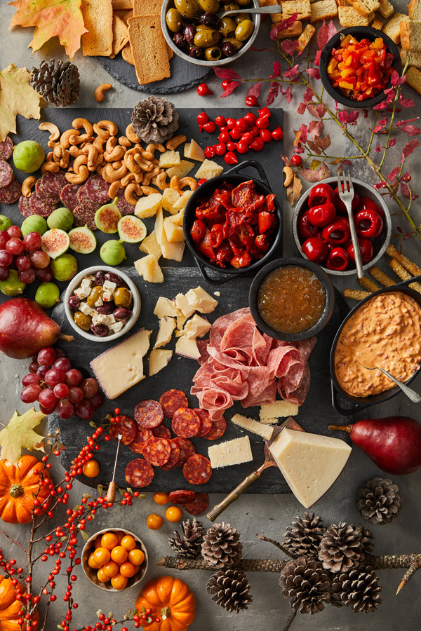 Overhead View of The Perfect Fall Charcuterie Board