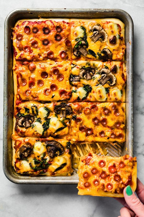 Gluten free pizza with multiple toppings