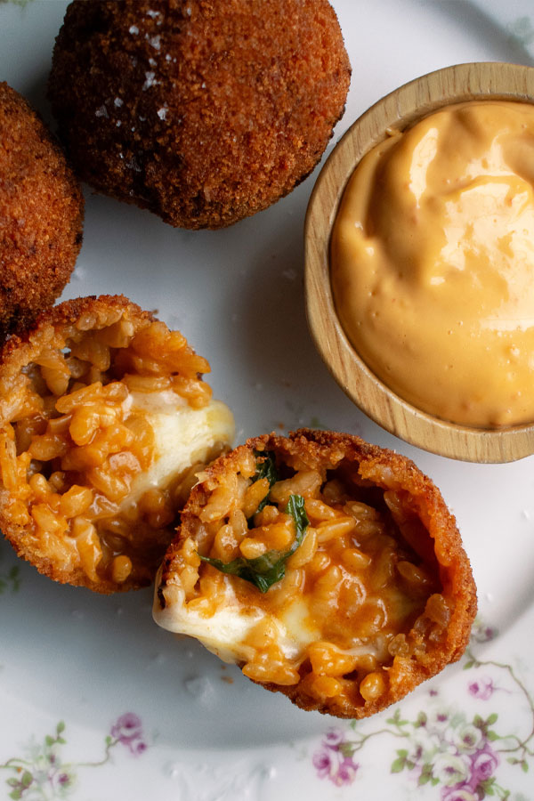 Arancini with Calabrian Chili Aioli - DeLallo