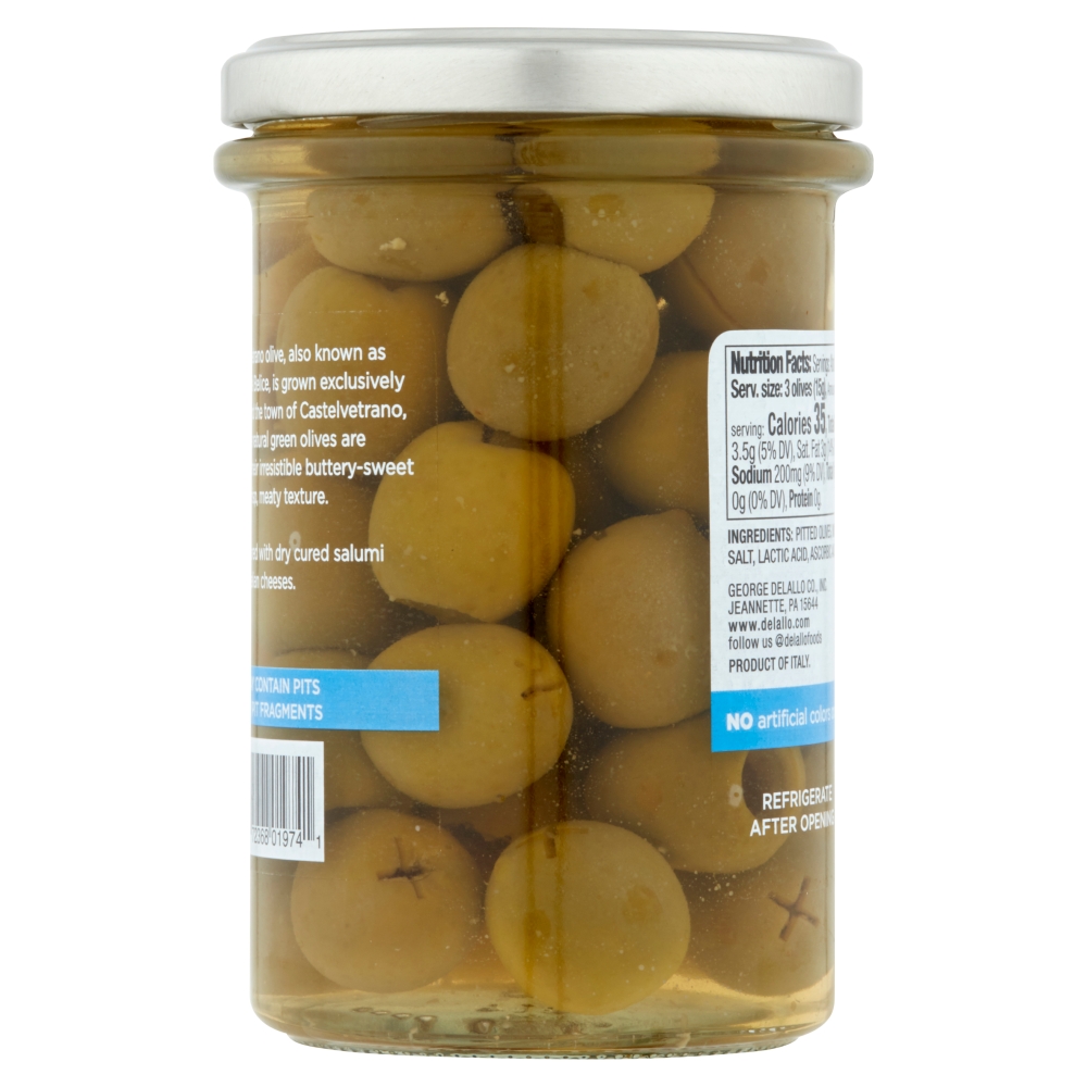 Pitted Castelvetrano Olives DeLallo