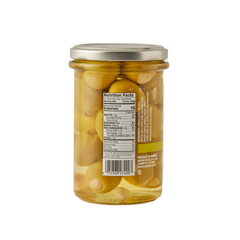 Garlic Stuffed Olives (Jar) | DeLallo