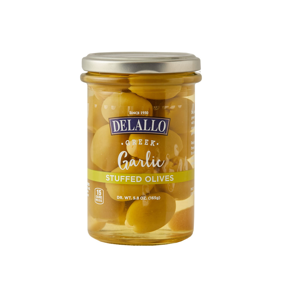 Garlic Stuffed Olives (Jar) DeLallo