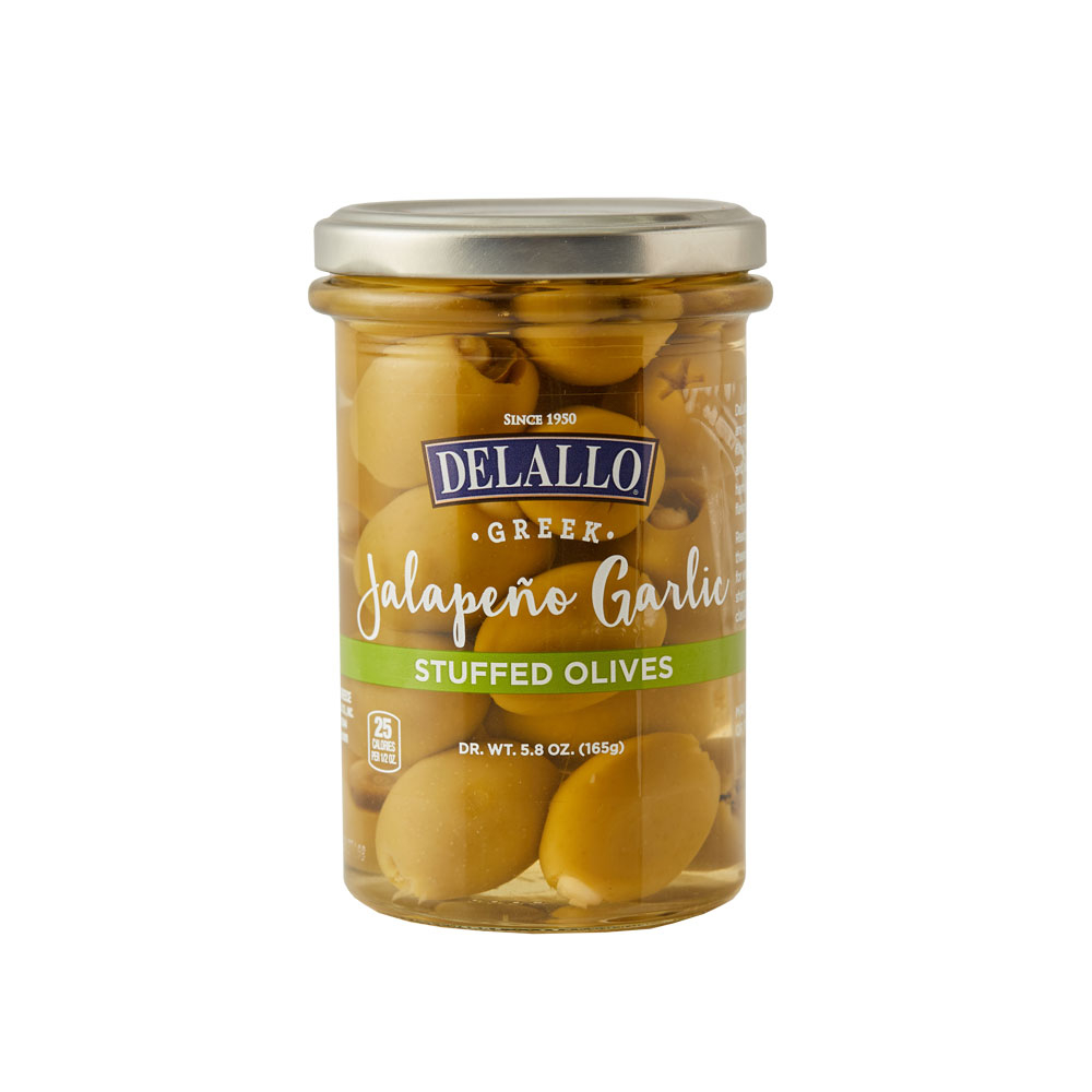 Garlic & Jalapeño Stuffed Olives DeLallo