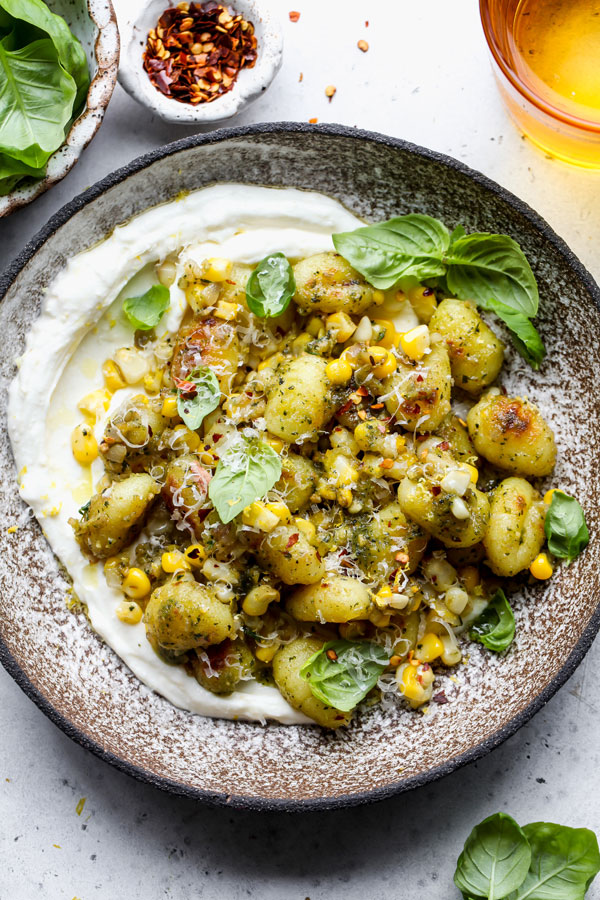 Brown Butter Corn and Pesto Gnocchi - DeLallo