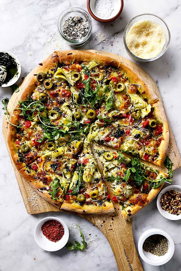 Quick and Easy Mediterranean Pizza - DeLallo