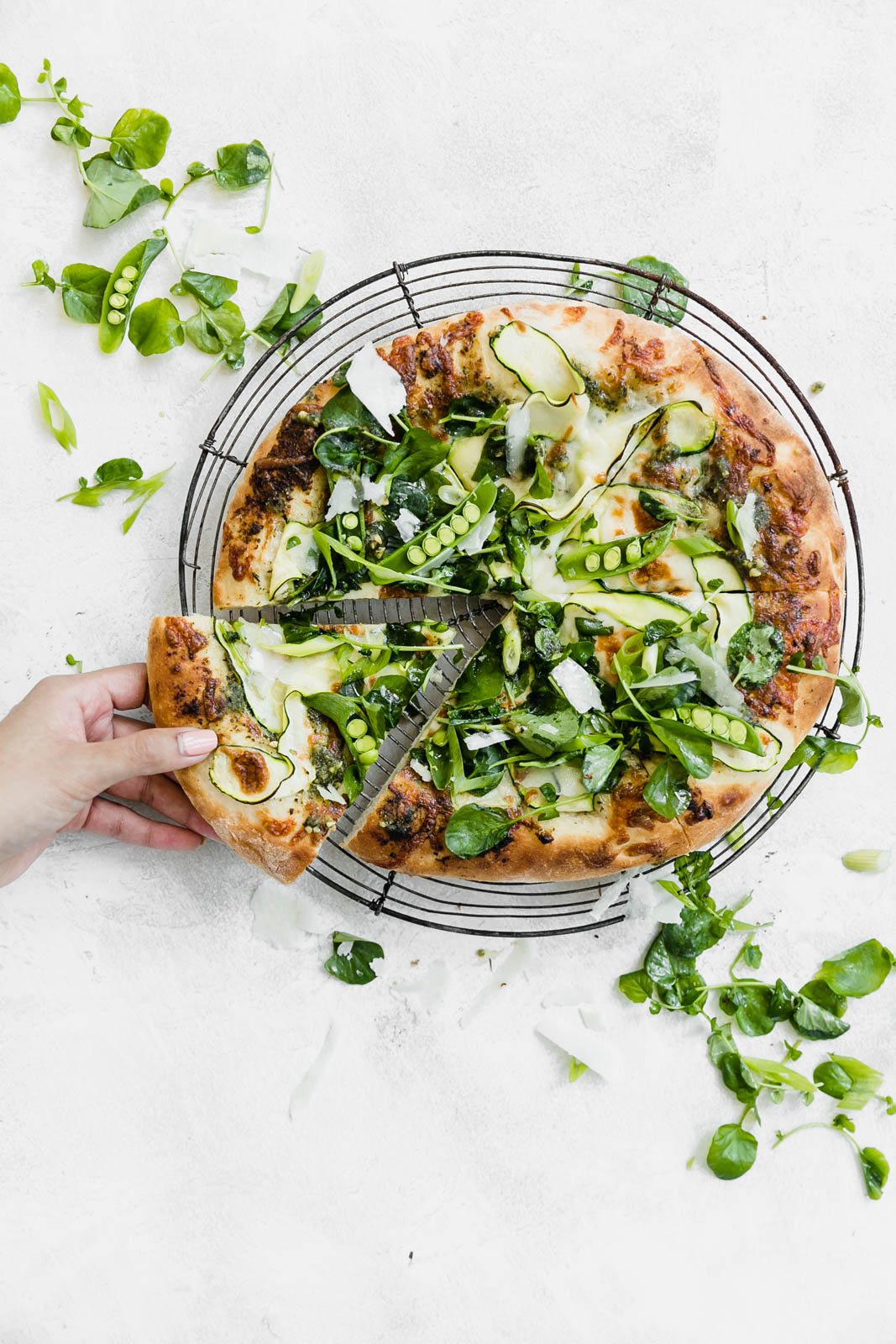 Spring Green Goddess Pizza - DeLallo