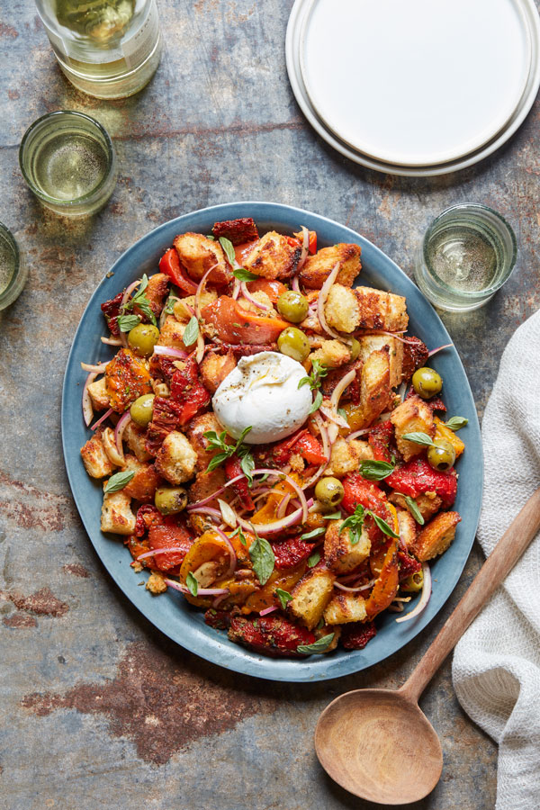 Antipasta Panzanella on a dish