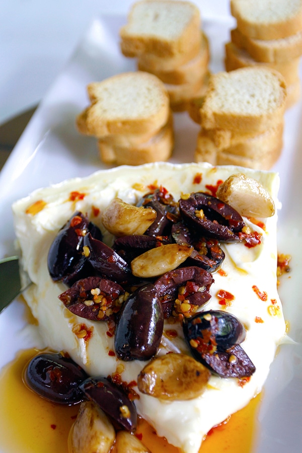 Baked Briw with Olives and Garlic Image