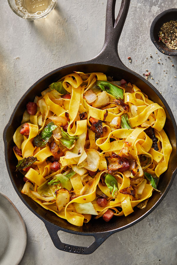 Classic Cabbage and Noodles with Pancetta - DeLallo