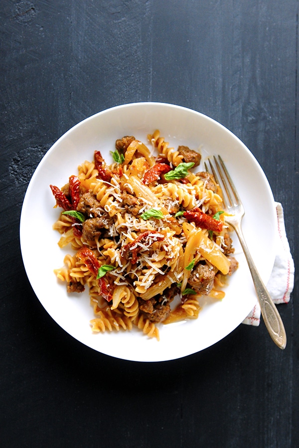 Fusilli with sun dried tomatoes image