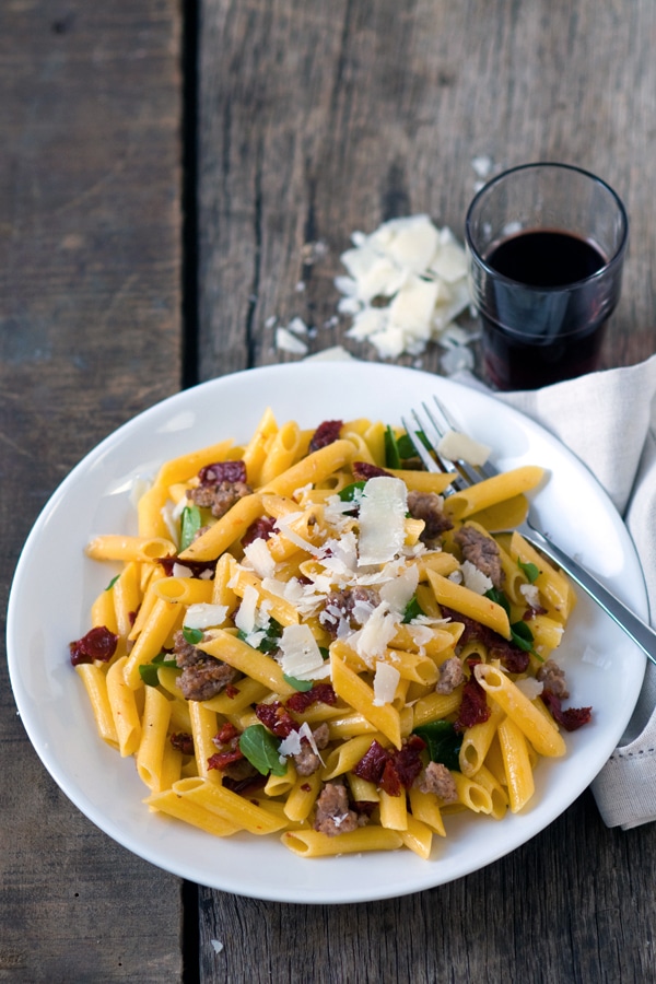 Image of Gluten Free Penne with sundried tomatoes and turkey sausage