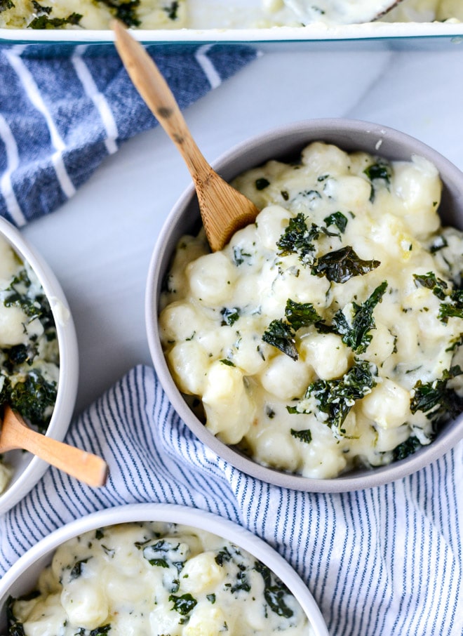 Image of Gnocchi Mac n Cheese with kale