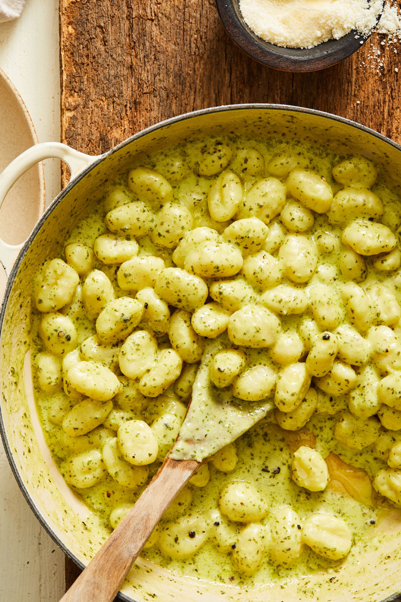 Brown Butter Corn and Pesto Gnocchi - Dishing Out Health