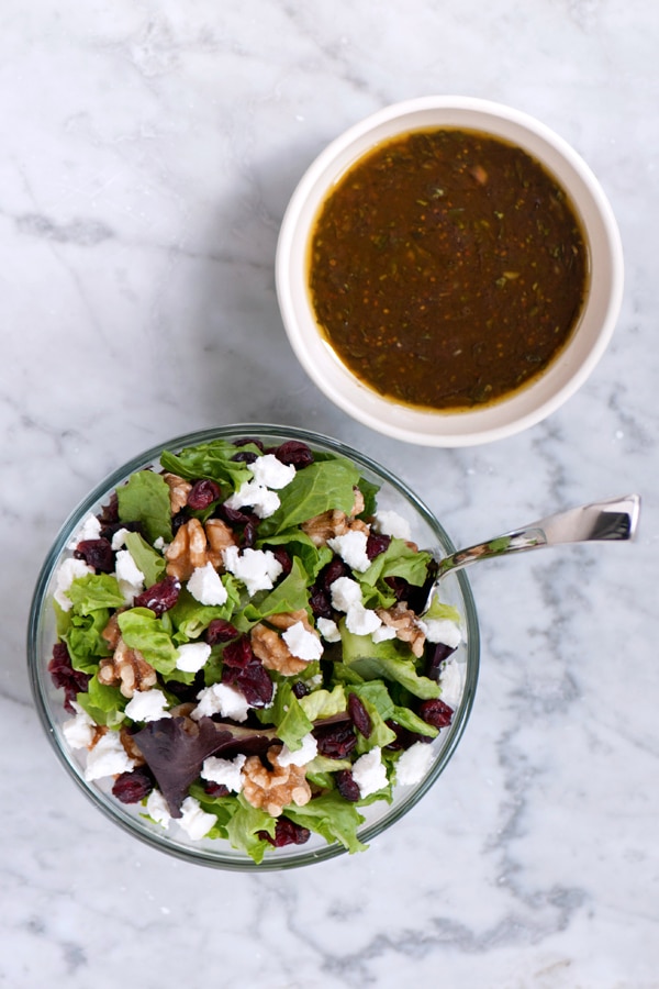 Herb Dijon dressing paired with a fresh salad