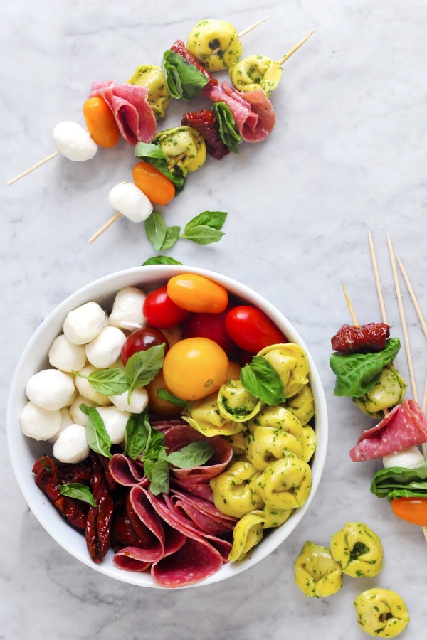 Image of Italian Tortellini Skewers with Pesto 